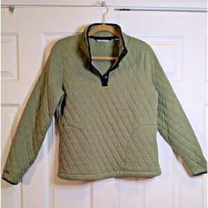 Orvis Battenkill Quilted 1/4 Snap Pullover Men’s Small Green Sweatshirt Outdoor